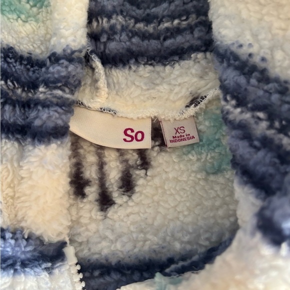 SO Womens Fleece Quarter Zip XS Western Print - Picture 8 of 8